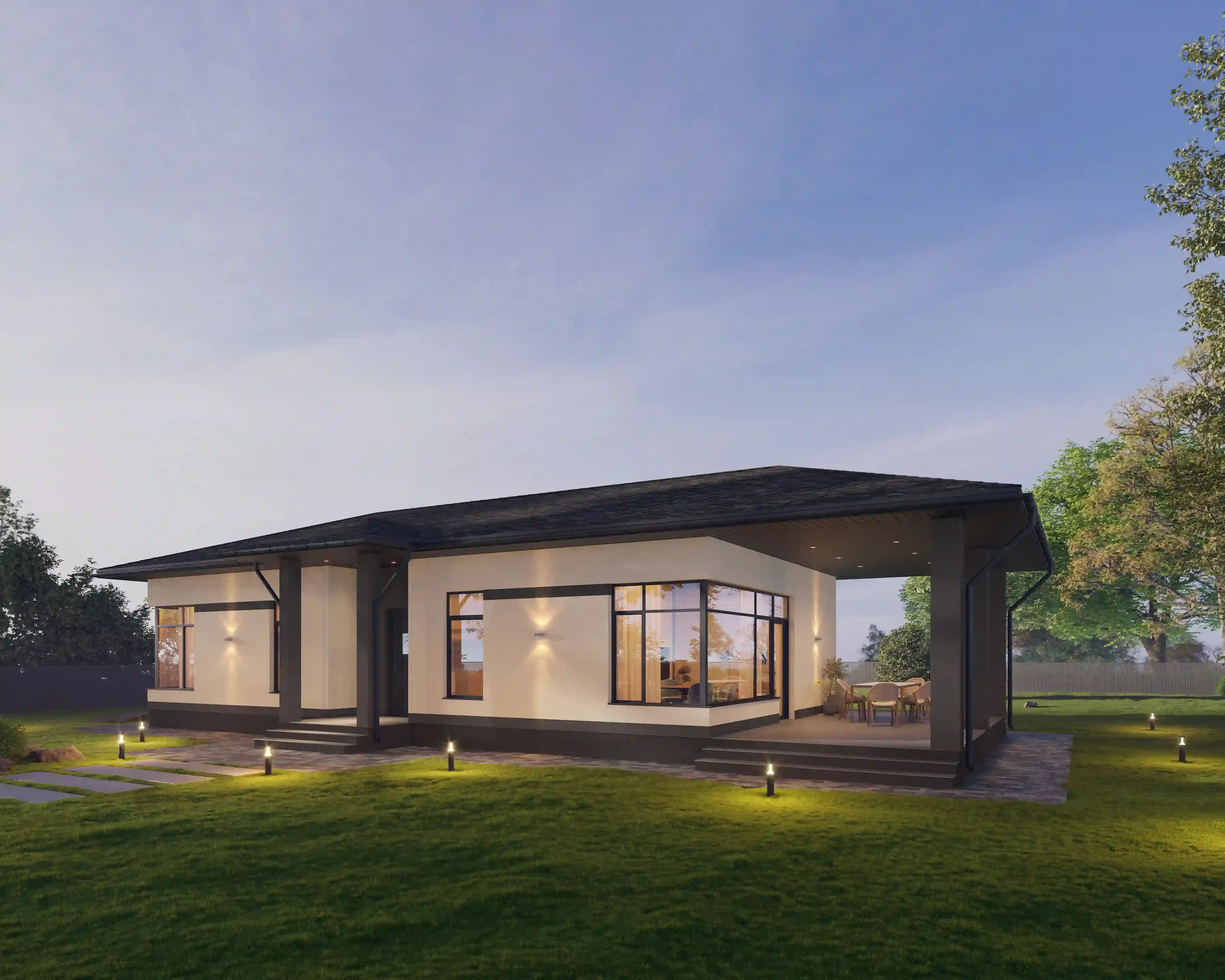 Фасад с крыльцом