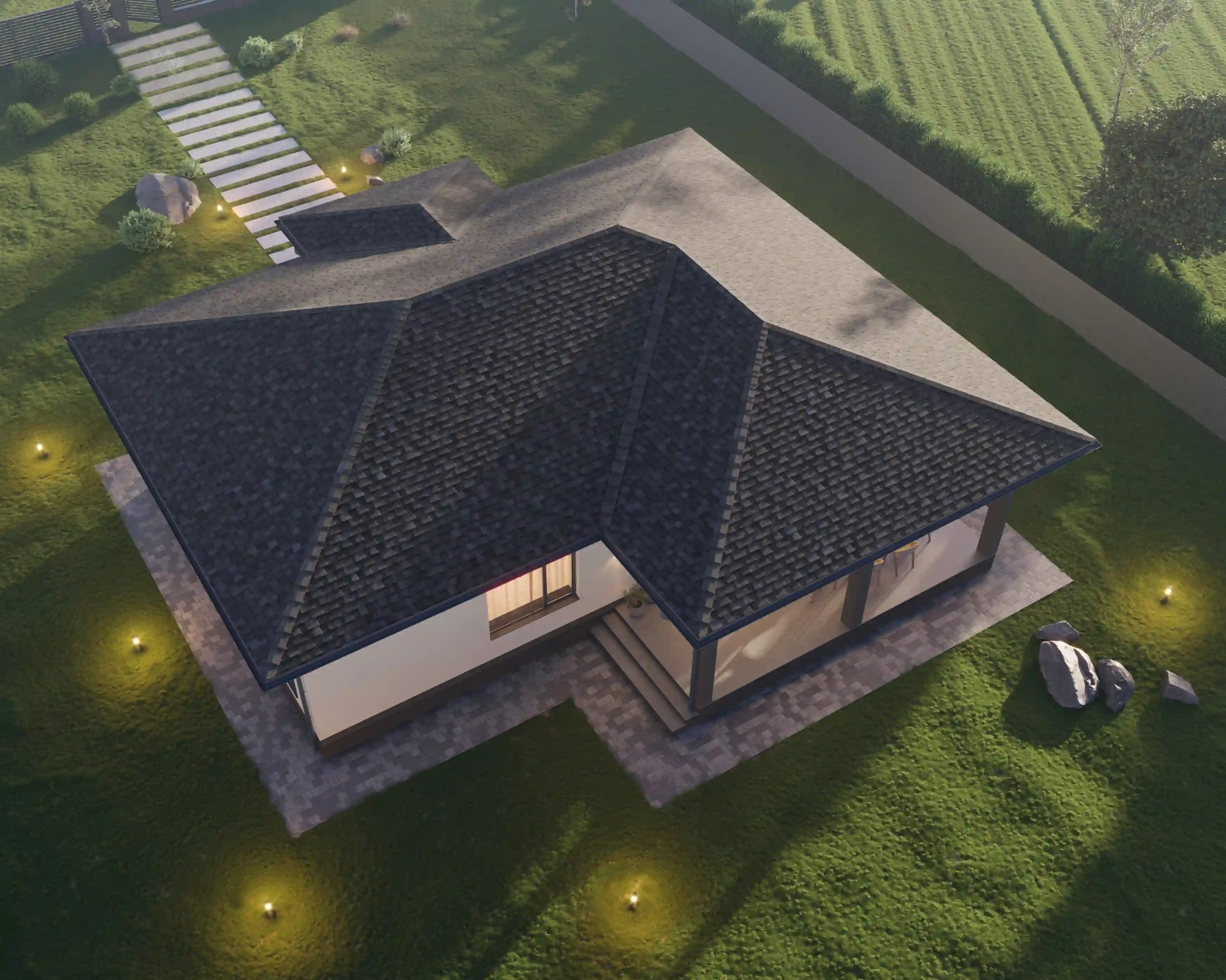 Крыша с беседкой, вид сверху